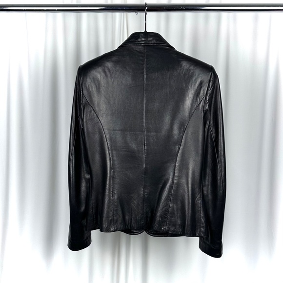 Vintage 1990’s Danier Leather Short Blazer in Soft Black Lambskin - S/M - Picture 7 of 11